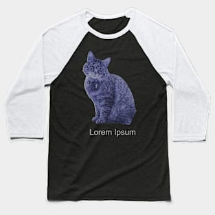 Weirdcore Aesthetic Cat Lorem Ipsum Baseball T-Shirt